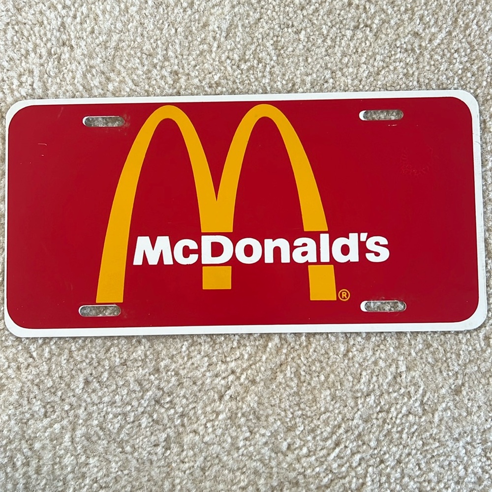 McDonald’s Vanity License Plate 1989s